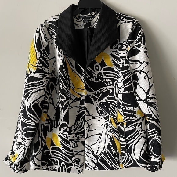 Scott Taylor Jackets & Coats | Scott Taylor White Yellow Black Blazer Abstract